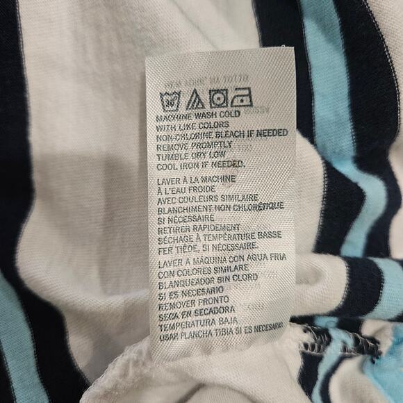 Tommy Hilfiger Boy's Medium (12/14) White‎ & Blue Striped Short Sleeve Polo - Picture 3 of 5